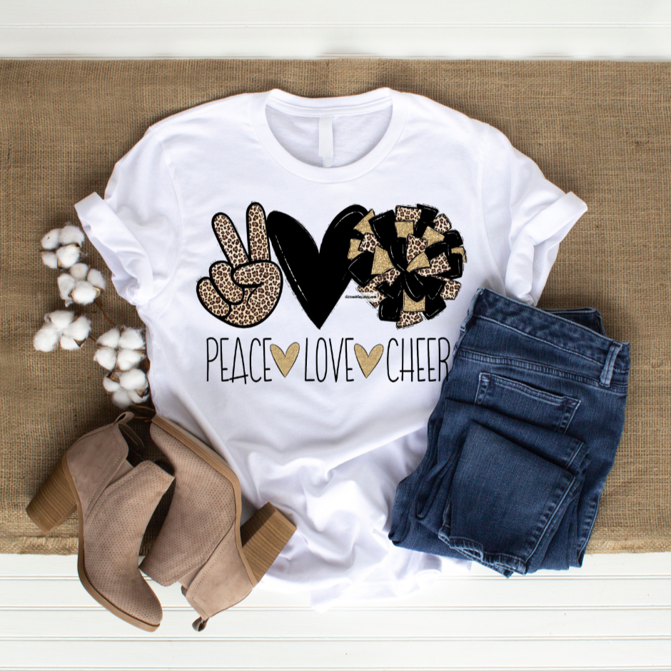 Peace Love Cheer Tee Shirt