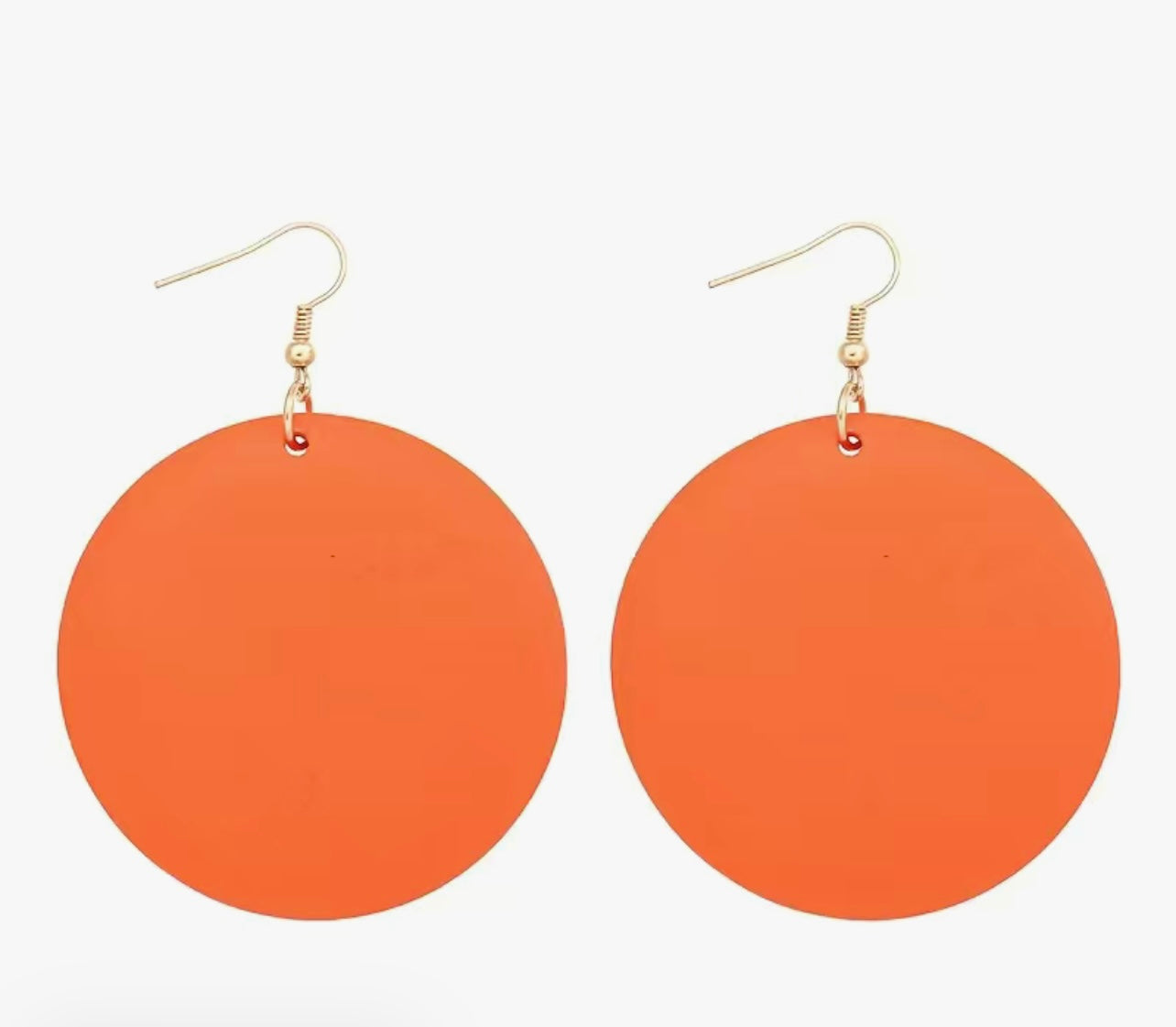 Orange School Spirit Circle Earrings
