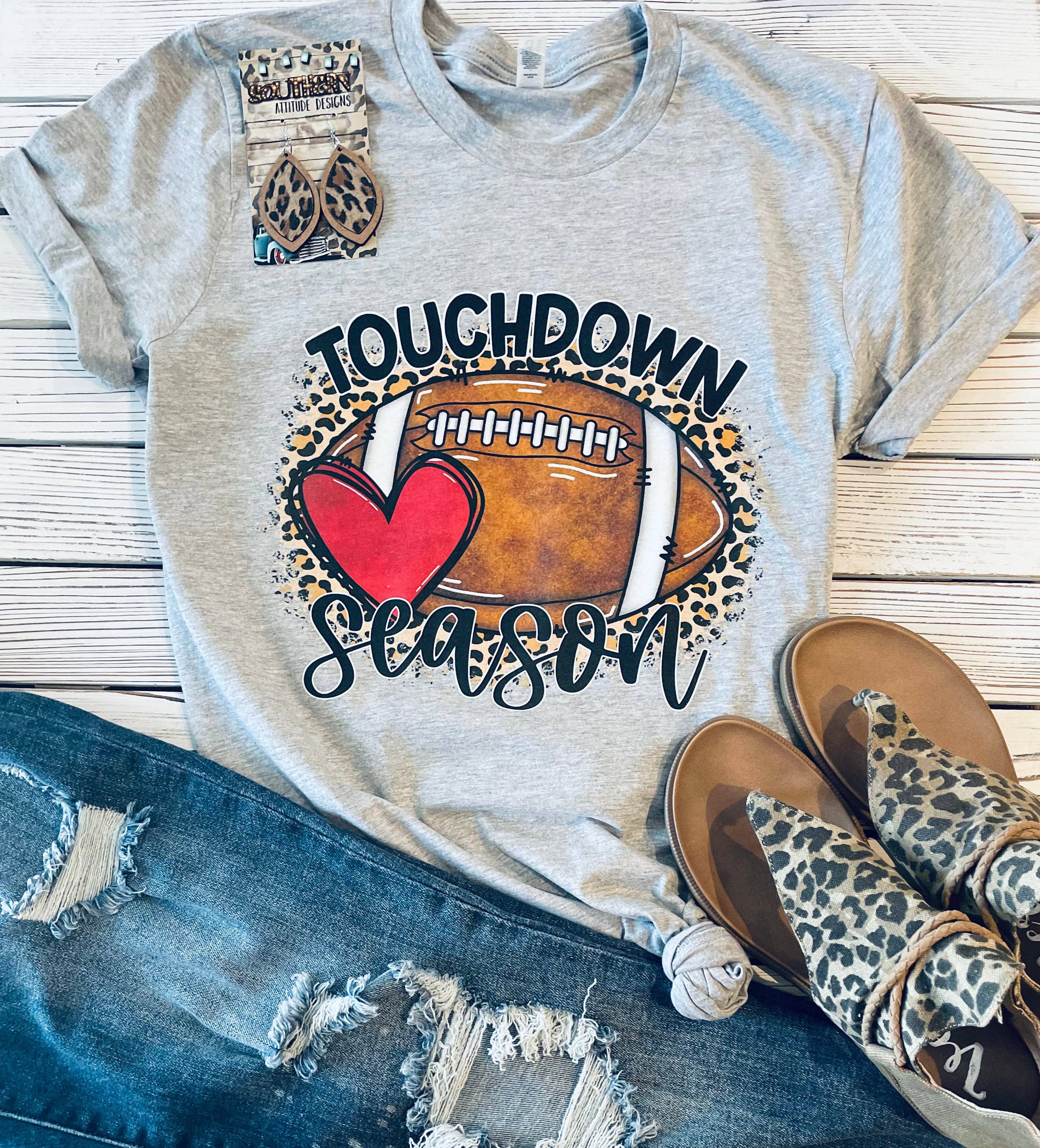 Preppy Touchdown Season Comfort Colors Tee Football Tees – Gia