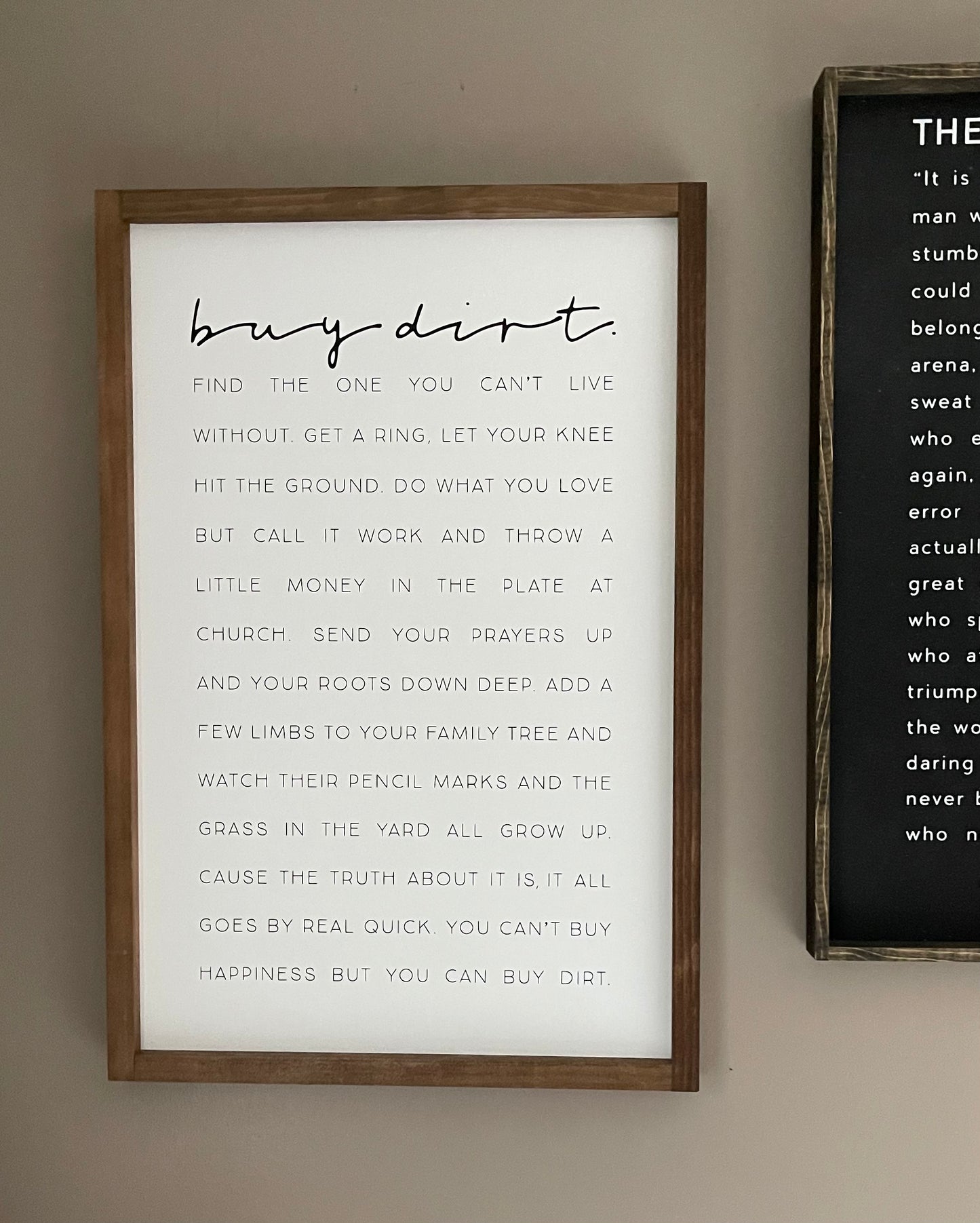 Buy_Dirt 17"x25" | Framed Wooden Sign