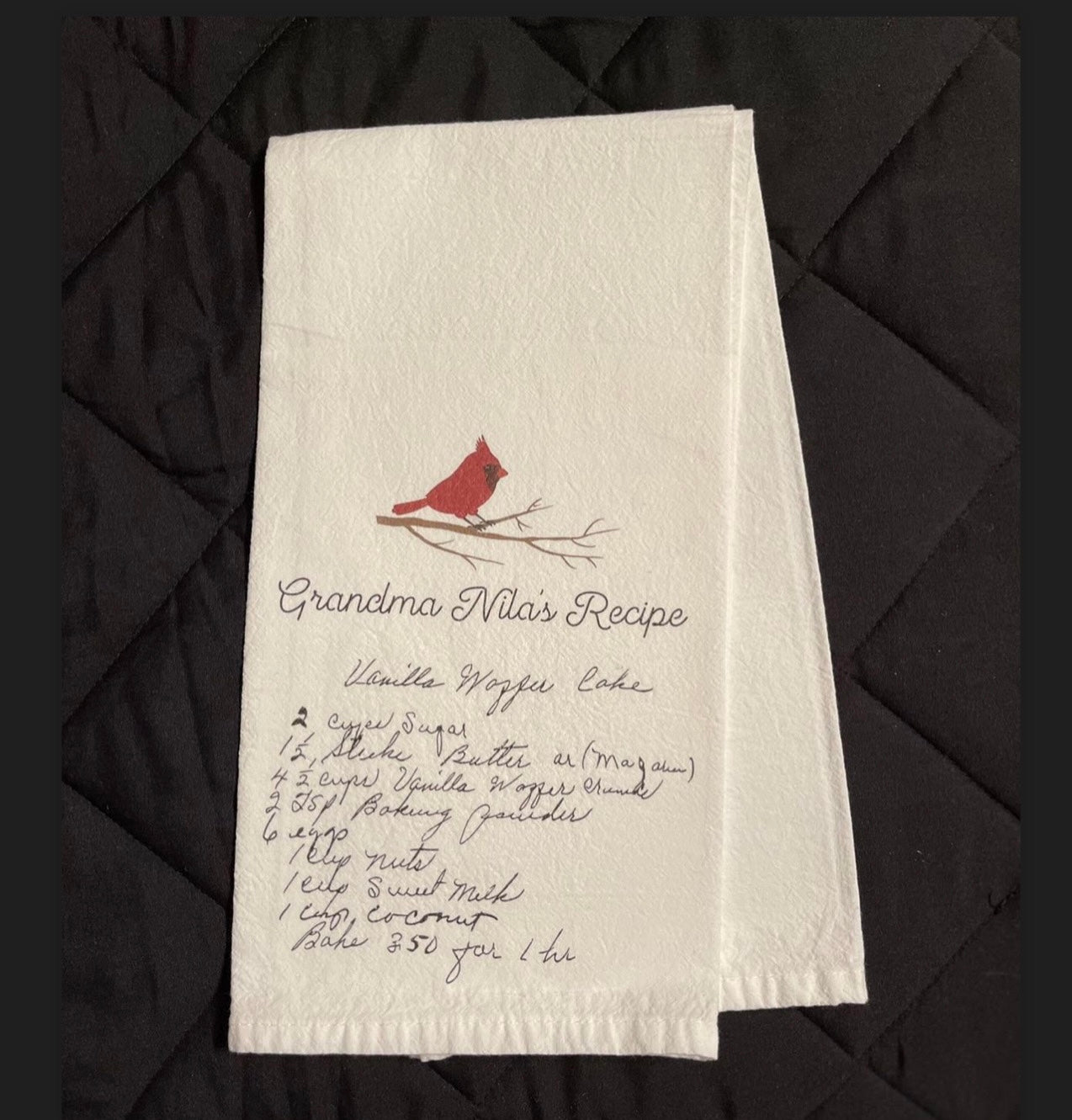 Personalized Handwritten Recipe Tea Towel