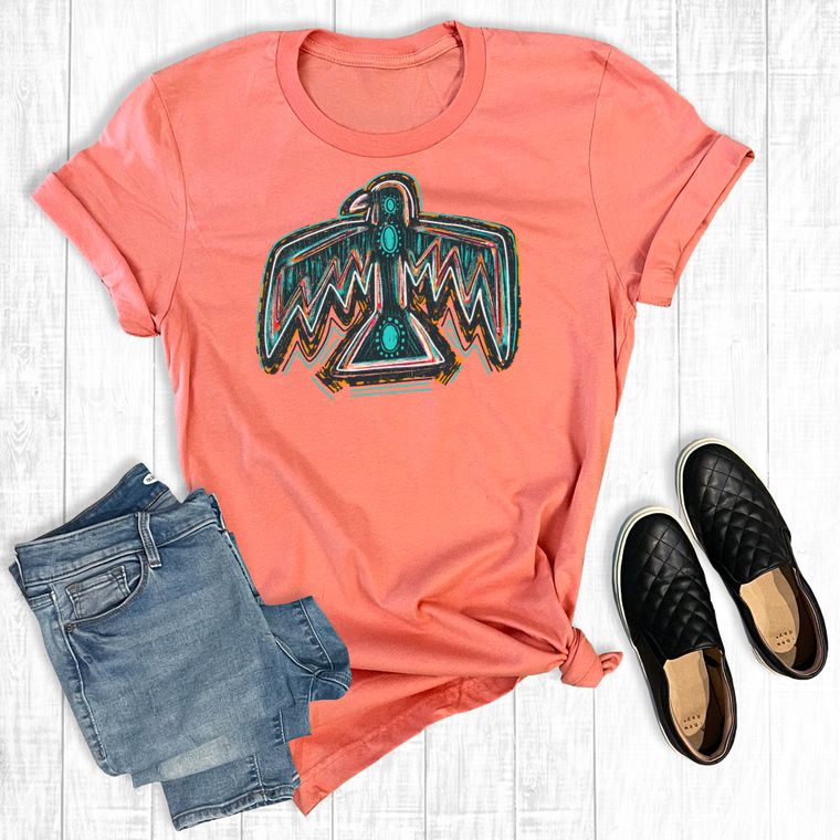 Turquoise Thunderbird Western T-Shirt | Apparel