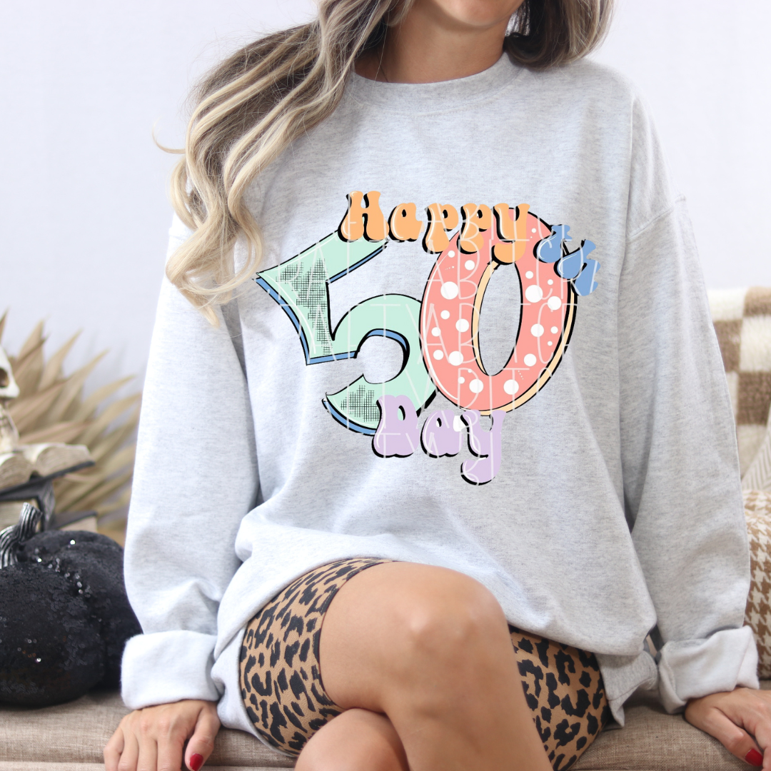 Happy 50th Day of School Crewneck