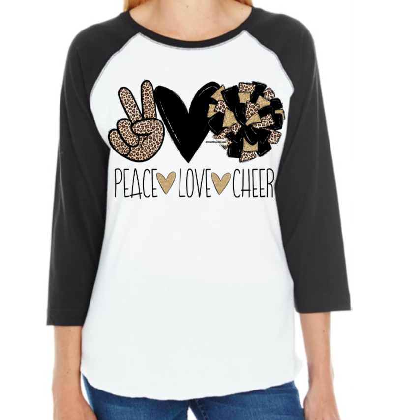 Peace Love Cheer Raglan