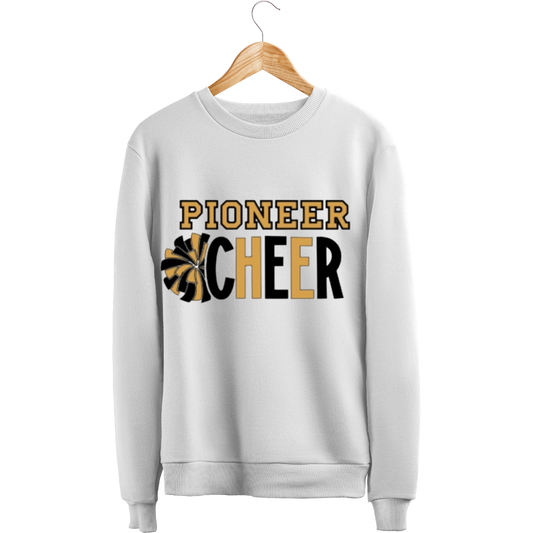 Pioneer Cheer side Pom Crewneck