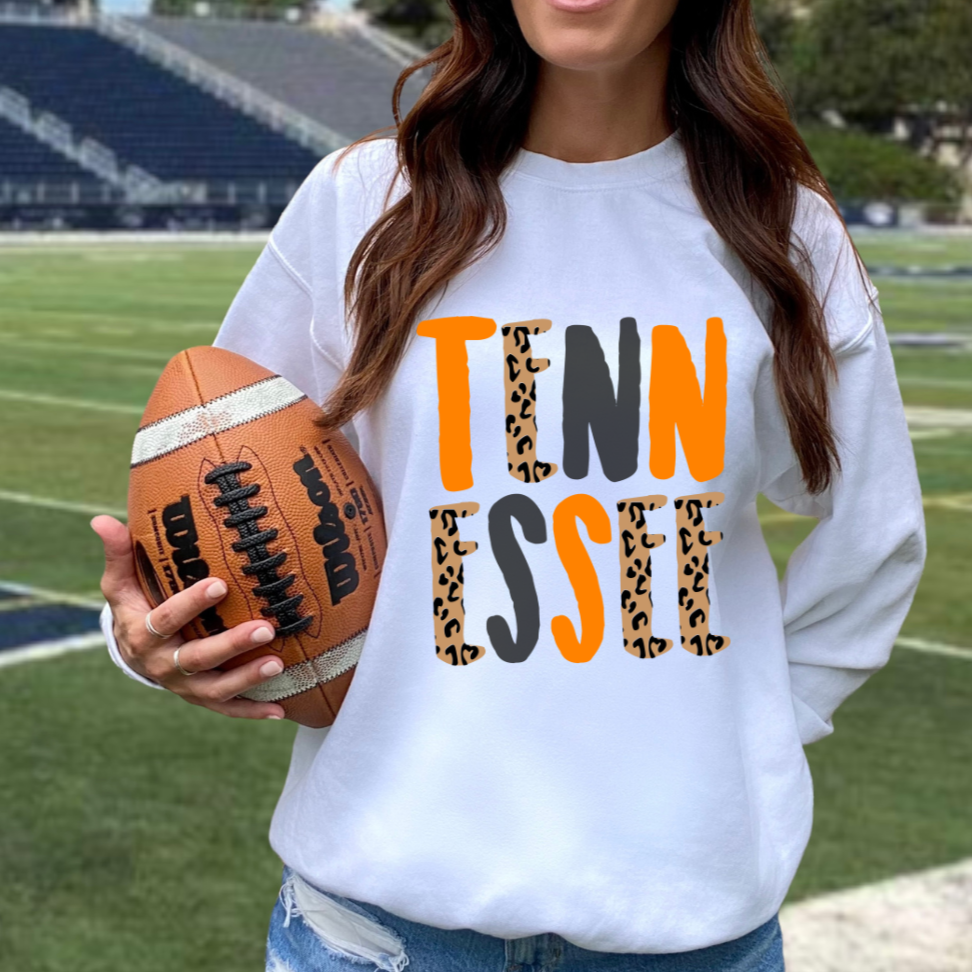 Tennessee Cheetah Letter Crewneck