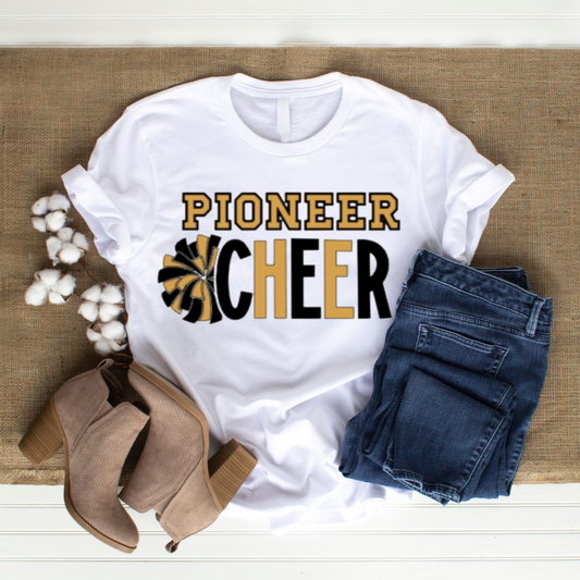 Pioneer Cheer Side Pom Tee Shirt