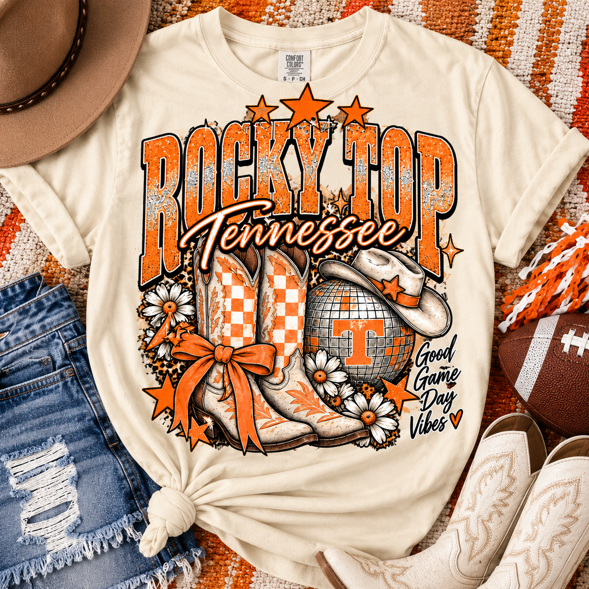 Rocky Top Tennessee Western Game Day Graphic Tee
