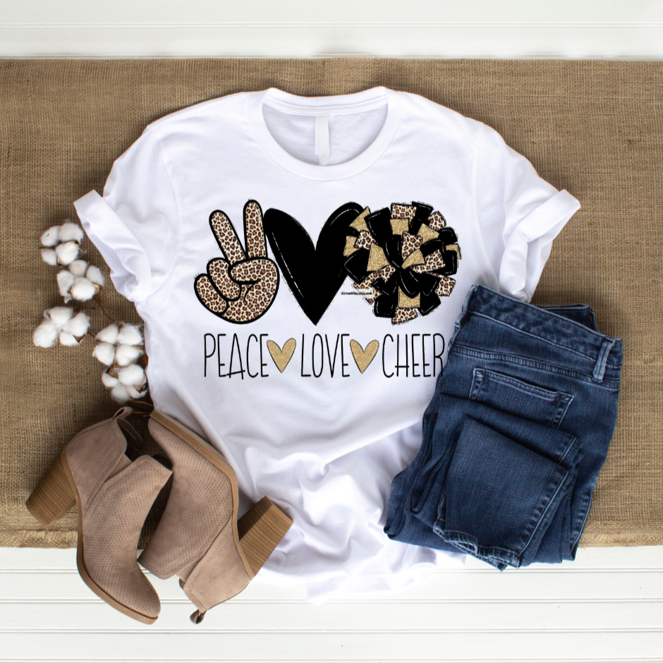 Peace Love Cheer  Tee Shirt