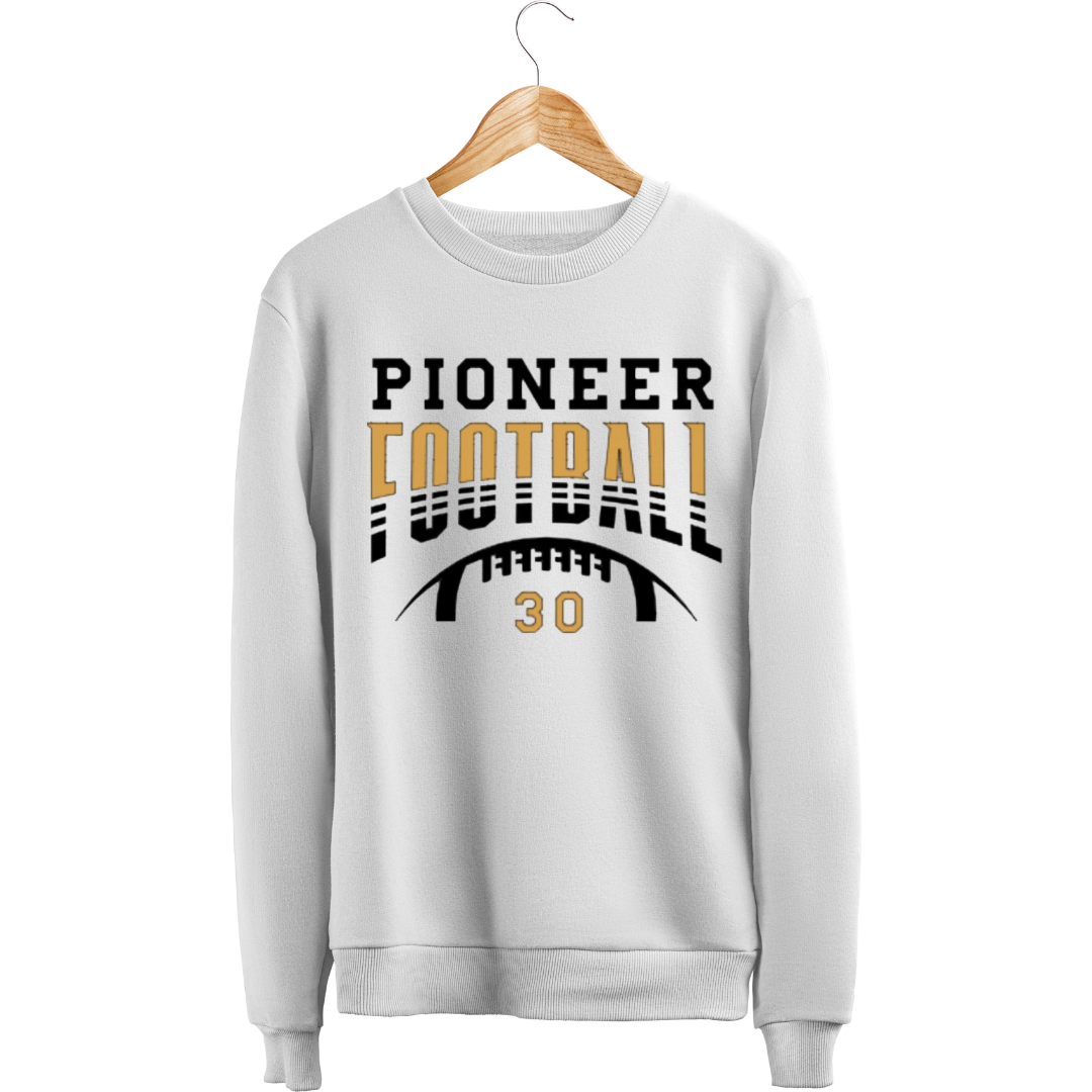 Pioneer Faded Football Custom Number Crewneck