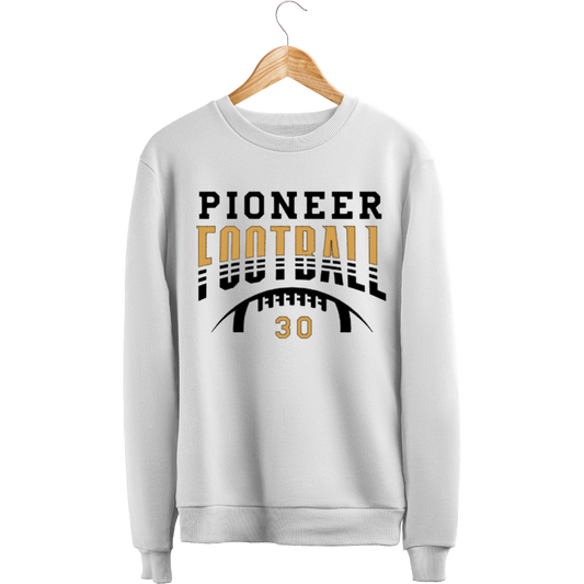 Pioneer Faded Football Custom Number Crewneck