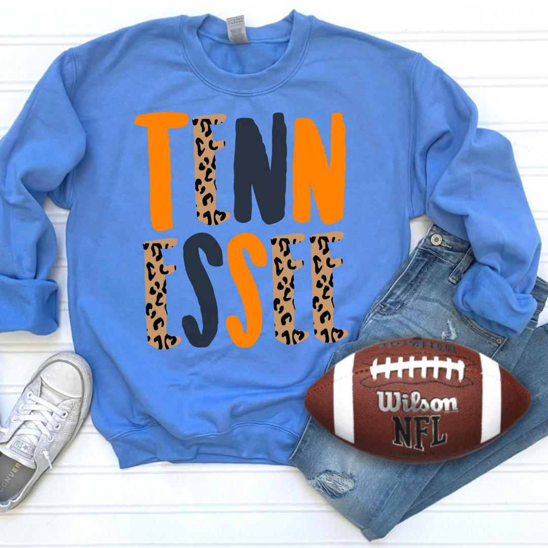 Tennessee Cheetah Letter Crewneck