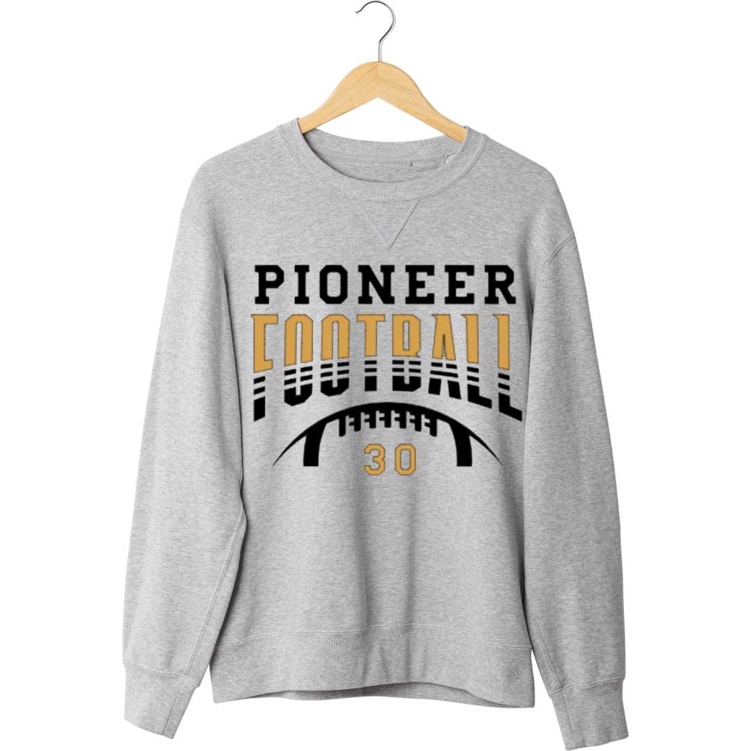 Pioneer Faded Football Custom Number Crewneck