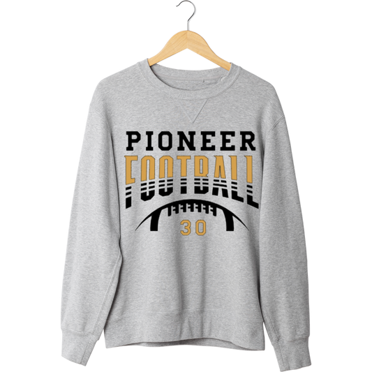 Pioneer Faded Football Custom Number Crewneck