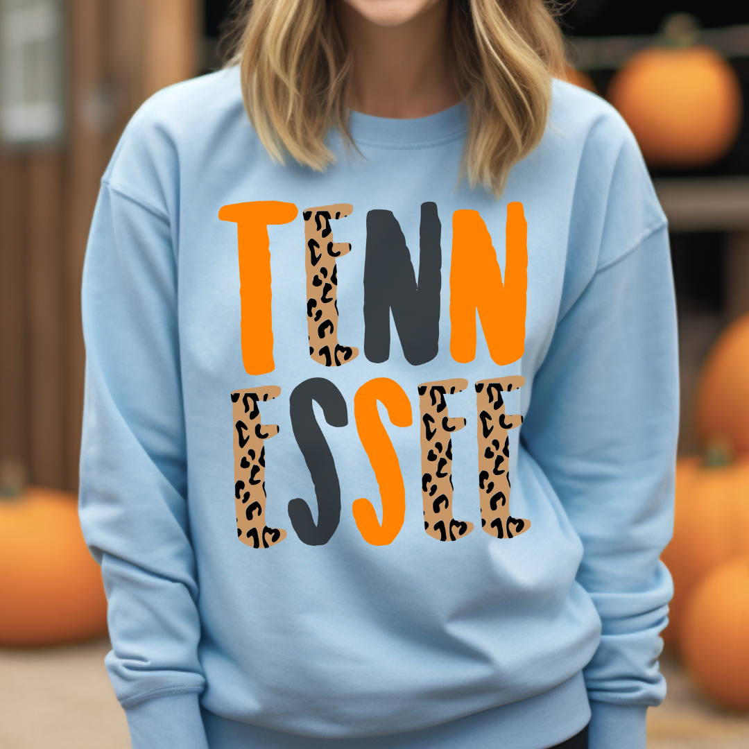 Tennessee Cheetah Letter Crewneck