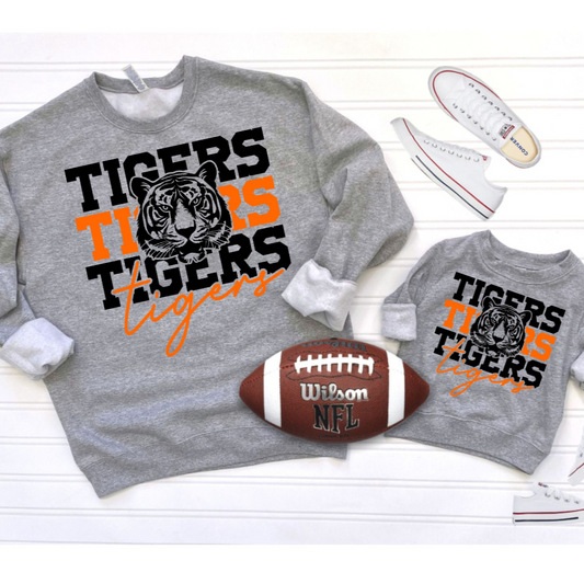 Tigers Mascot DTF Crewneck (Toddler, Youth, Adult)