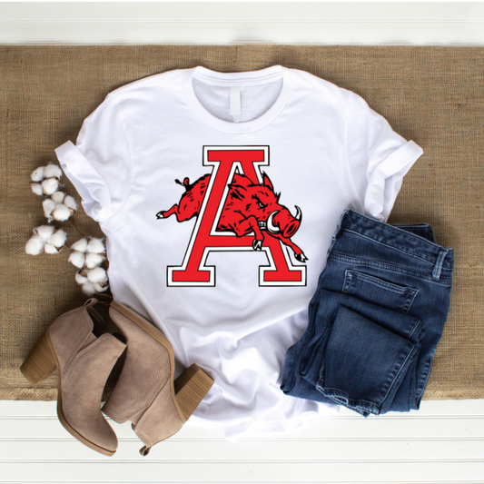 Arkansas A Mascot Tee