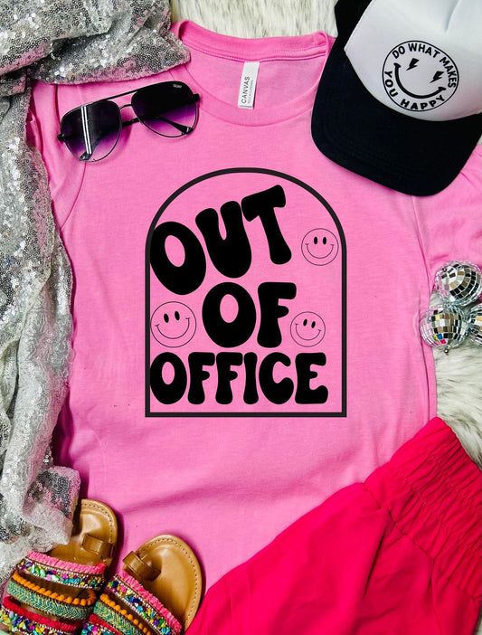 Out of Office Retro Bubblegum Pink Tee