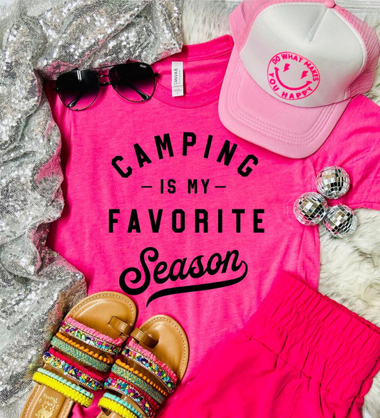 Camping is my Favorite Season Bubble Gum Bella