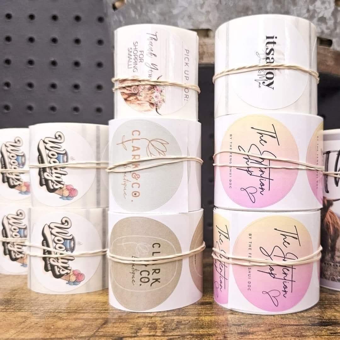 Full Color Custom Logo or Photo Packaging Stickers Labels: 250 Stickers / Circle