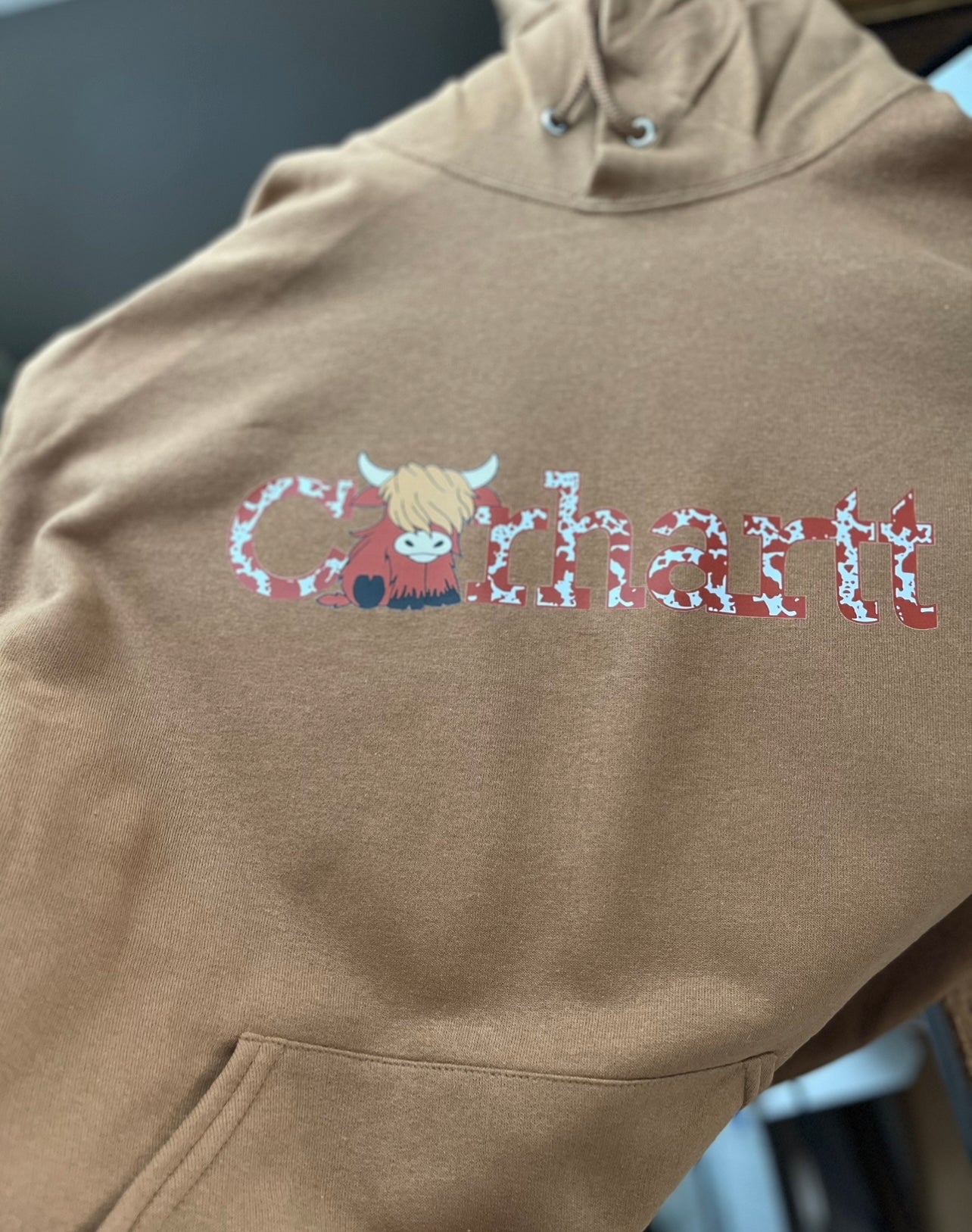 Cowprint DTF  Crewneck or Hoodie