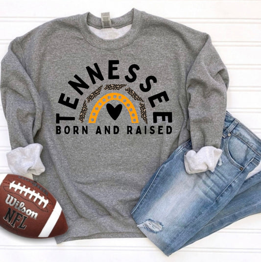 Tennessee Born and Raised DTF Crewneck (Toddler, Youth, & Adult)