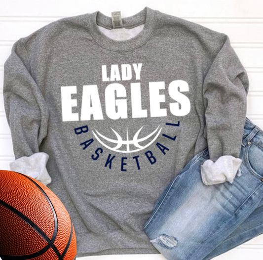 Lady Eagles Block Letter DTF Long Sleeve | Crewneck | Hoodie (Toddler, Youth, Adult)