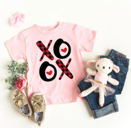 Plaid XOXO Infant/Toddler Valentine Tee