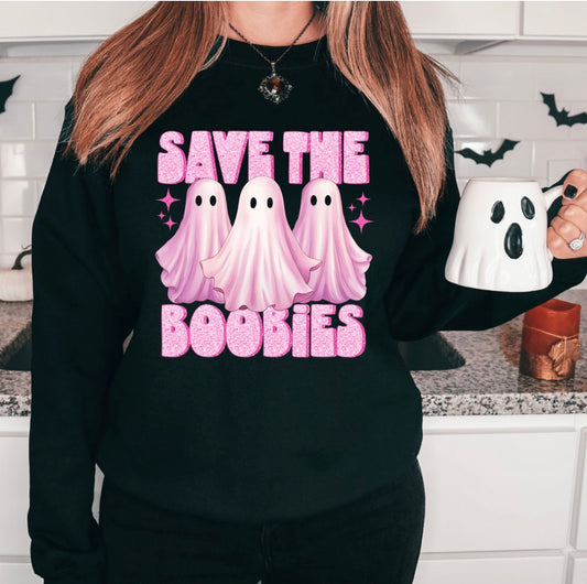 Save the Boobies Cancer Awareness Fleece Crew