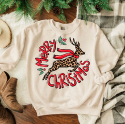 Leopard Reindeer Crewneck