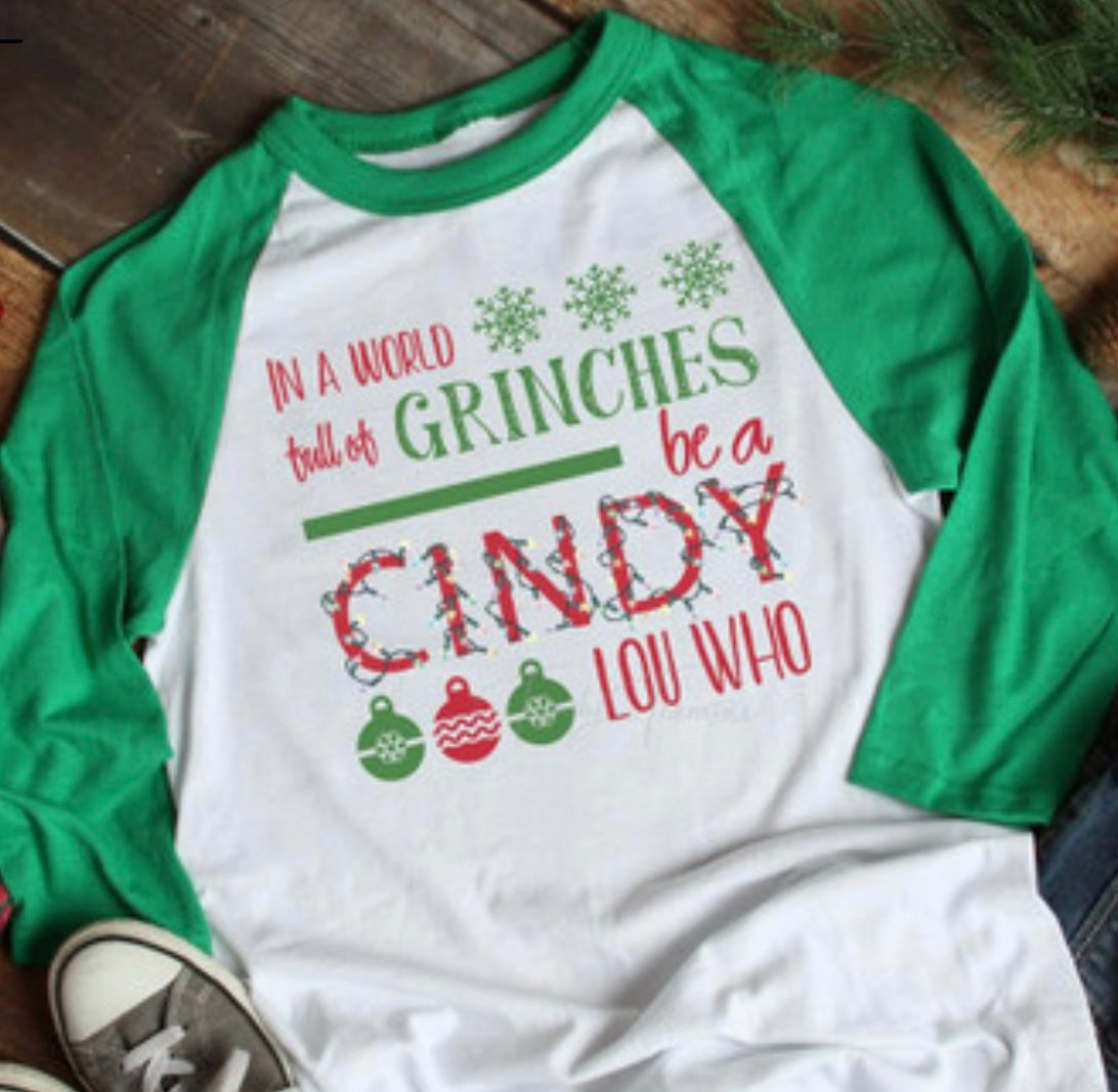 Youth/Toddler In a World Full of Grinches raglan