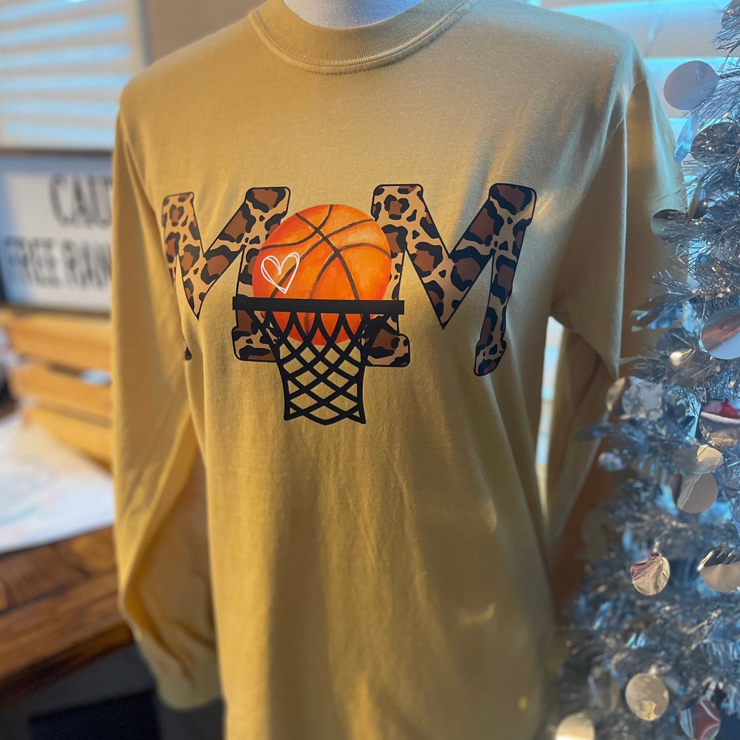 Basketball Mom | Cheetah Letters | DTF | Long Sleeve | Comfort Colors