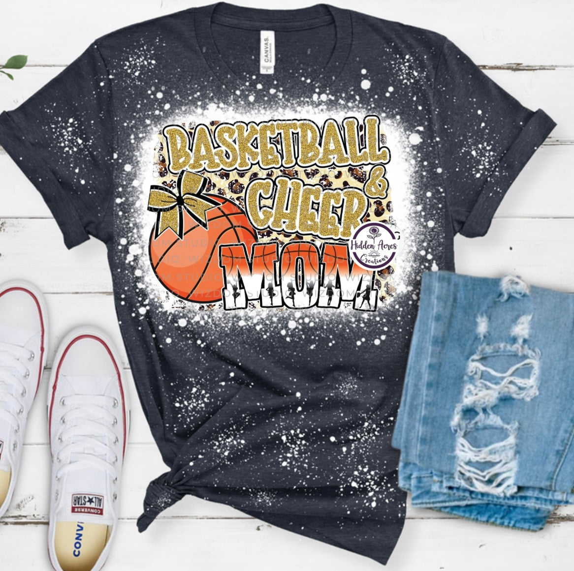 Basketball & Cheer Mom Tee Shirt