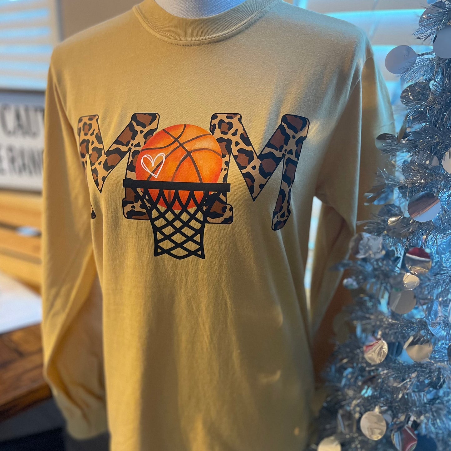 Basketball Mom | Cheetah Letters | DTF | Long Sleeve | Comfort Colors