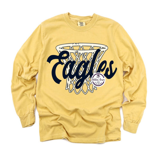 Eagles Basketball Hoop DTF Long Sleeve | Crewneck | Hoodie (Toddler |Youth | Adult)