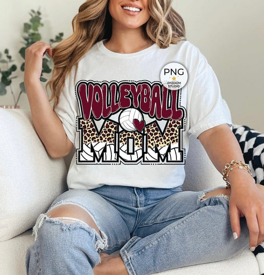 Volleyball Mom (Red Design) Sublimated Tee