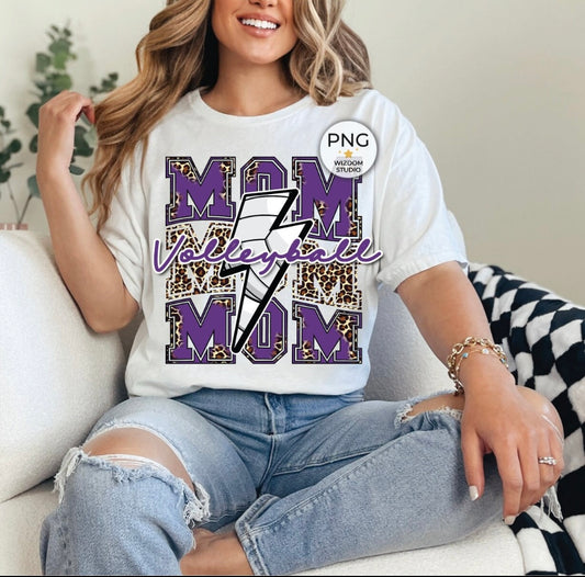 Volleyball Mom (Purple Design) Sublimated Tee