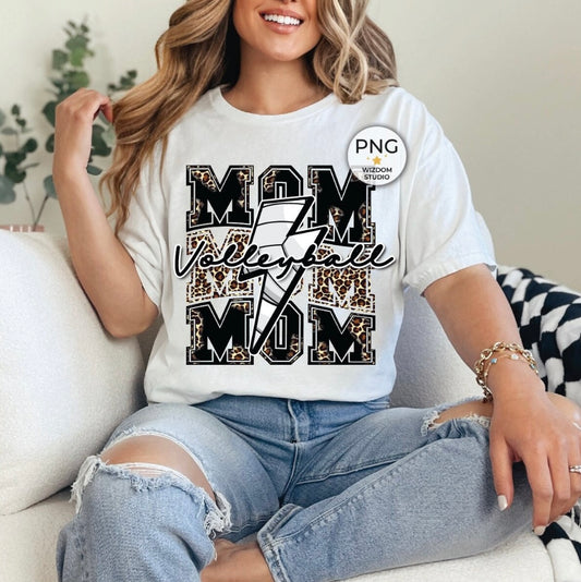 Volleyball Mom (Black Design) Sublimated Tee