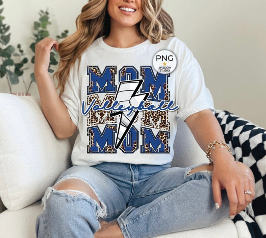 Volleyball Mom (Blue Design) Sublimated Tee