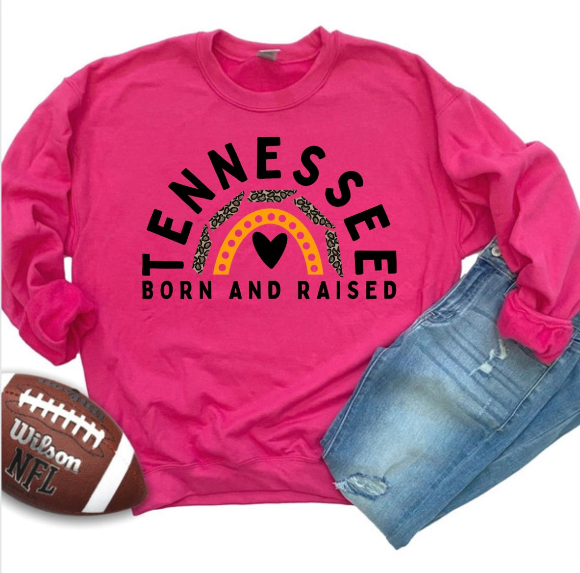 Tennessee Born and Raised DTF Crewneck (Toddler, Youth, & Adult)