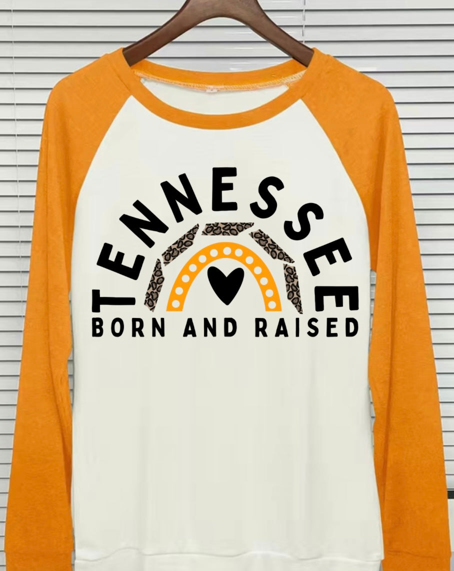 Tennessee Born and Raised Sub Raglan Tee