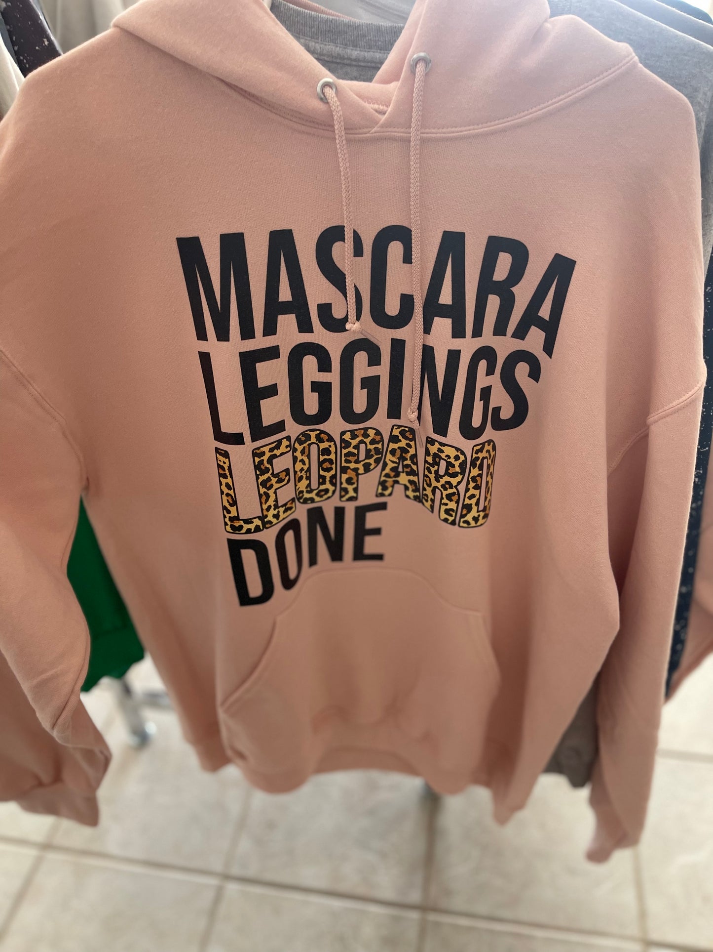 Mascara, Leggings, Leopard Done Tee Shirt or Hoodie