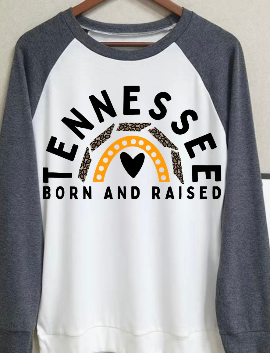 Tennessee Born and Raised Sub Raglan Tee