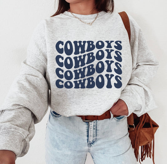 Cowboys Cowboys Cowboys Sub Crewneck Sweatshirt (Toddler, Youth, Adult)