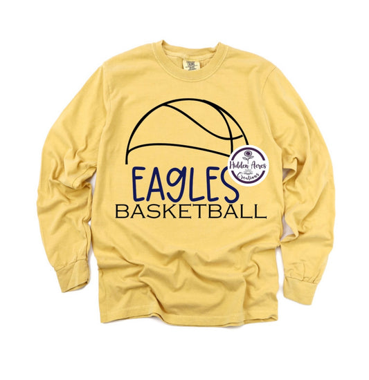 Eagles Basketball Comfort Color Long Sleeve