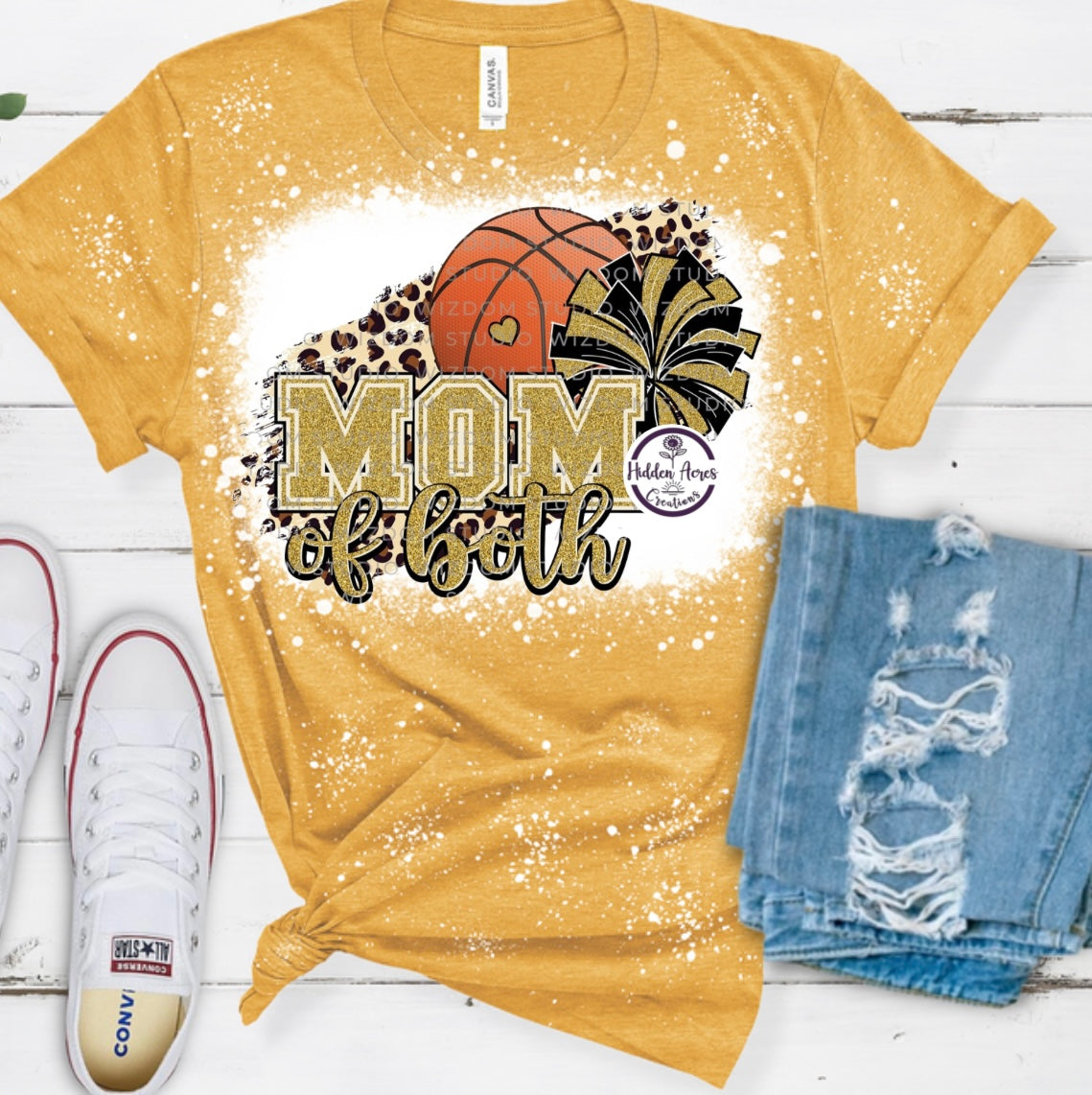 Mom of Both Basketball & Cheer Mom Tee Shirt