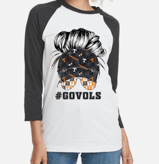 Mom Bun Go Vols Sub Raglan Tee