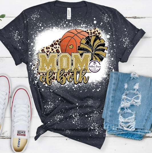 Mom of Both Basketball & Cheer Mom Tee Shirt