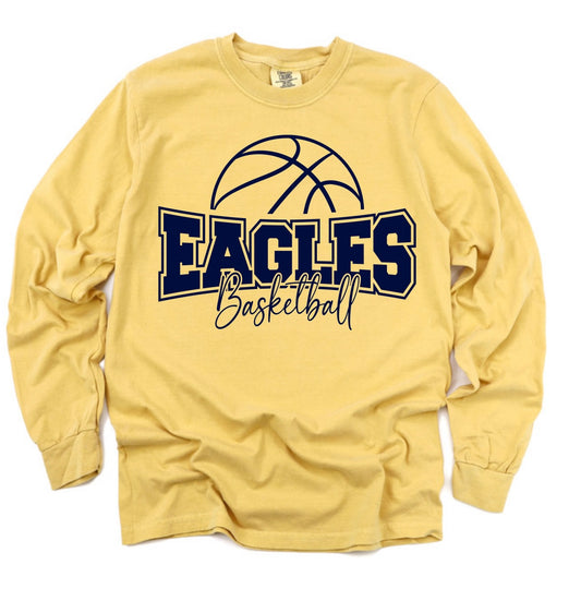 Eagles Basketball Navy DTF Long Sleeve | Crewneck | Hoodie (Toddler |Youth | Adult)