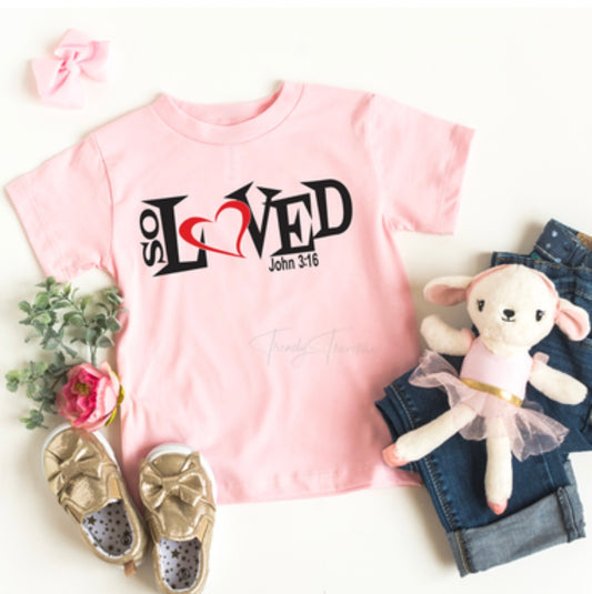 So Loved John 3:16 Youth \ Valentine Tee or Crewneck